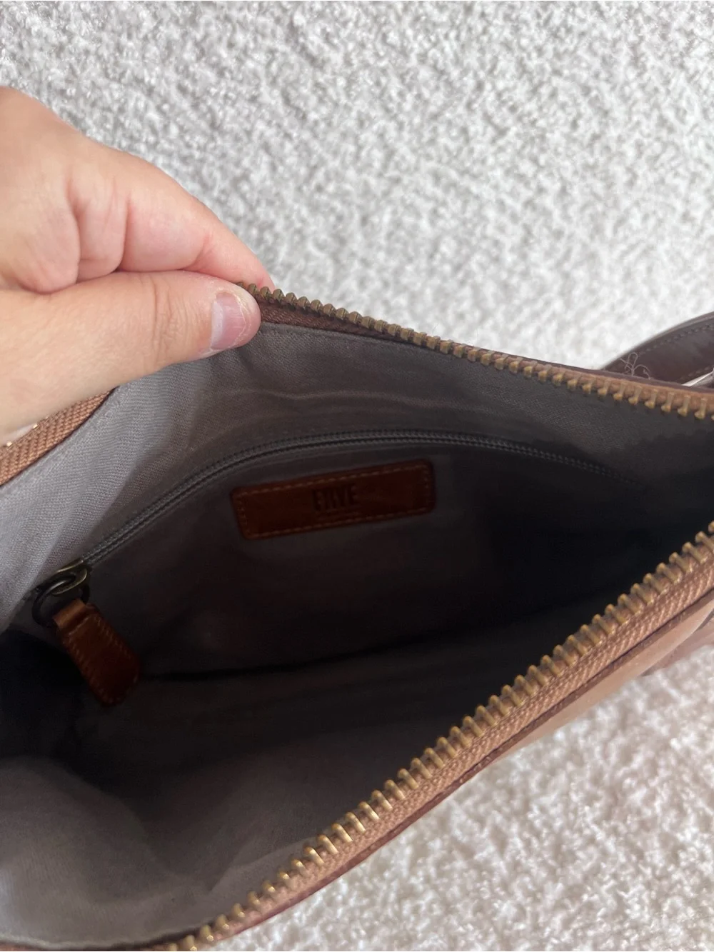 Frye Melissa‎ Zip Crossbody Leather Brown Purse Bag